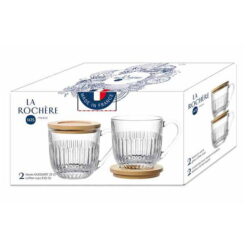 La Rochère Ouessant 27 cl Theeglas met Bamboe Deksel Doos 2 Stuks