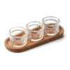 La Rochère Set Apéro Delice 3x Amuseglas met Houten Serveerplank
